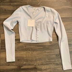 Meshki Basics button crop top